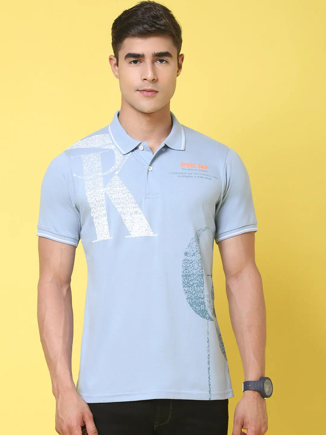 Convertible polo shirtRodamo Blue Polo Printed T-Shirts-112660101-L