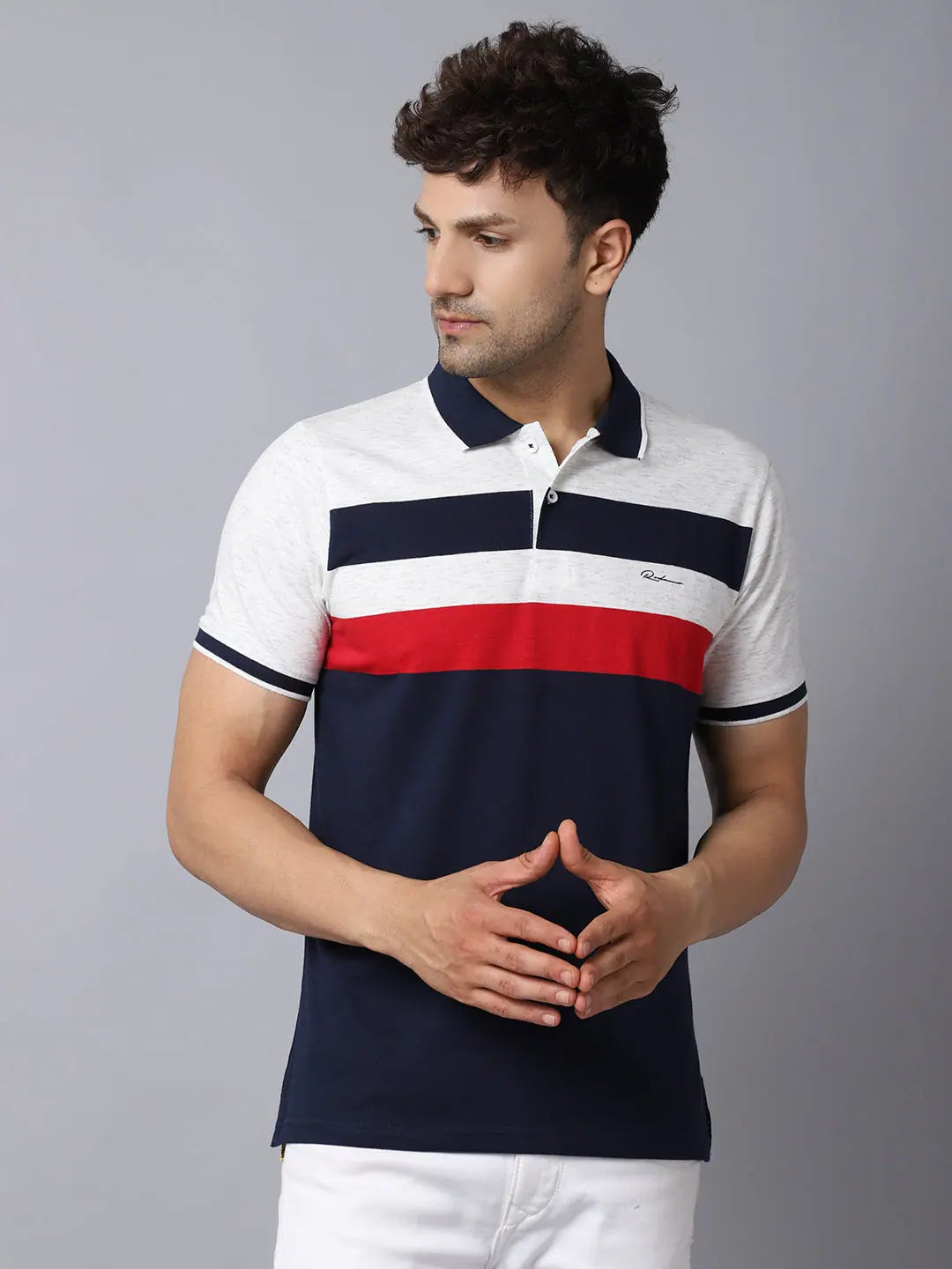 Lace polo shirtRodamo Multi Stripes Polo T-Shirts-112460101-L