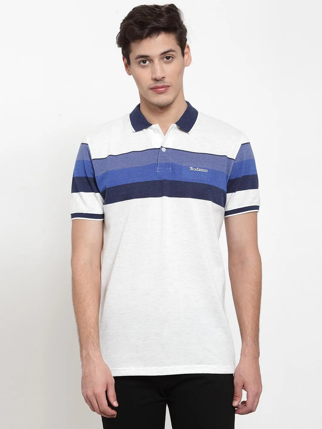 Geometric polo shirtRodamo Cream Polo T-Shirts