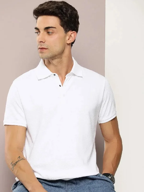 Solid polo shirtDillinger White Solid Regular Snap Polo T-shirt