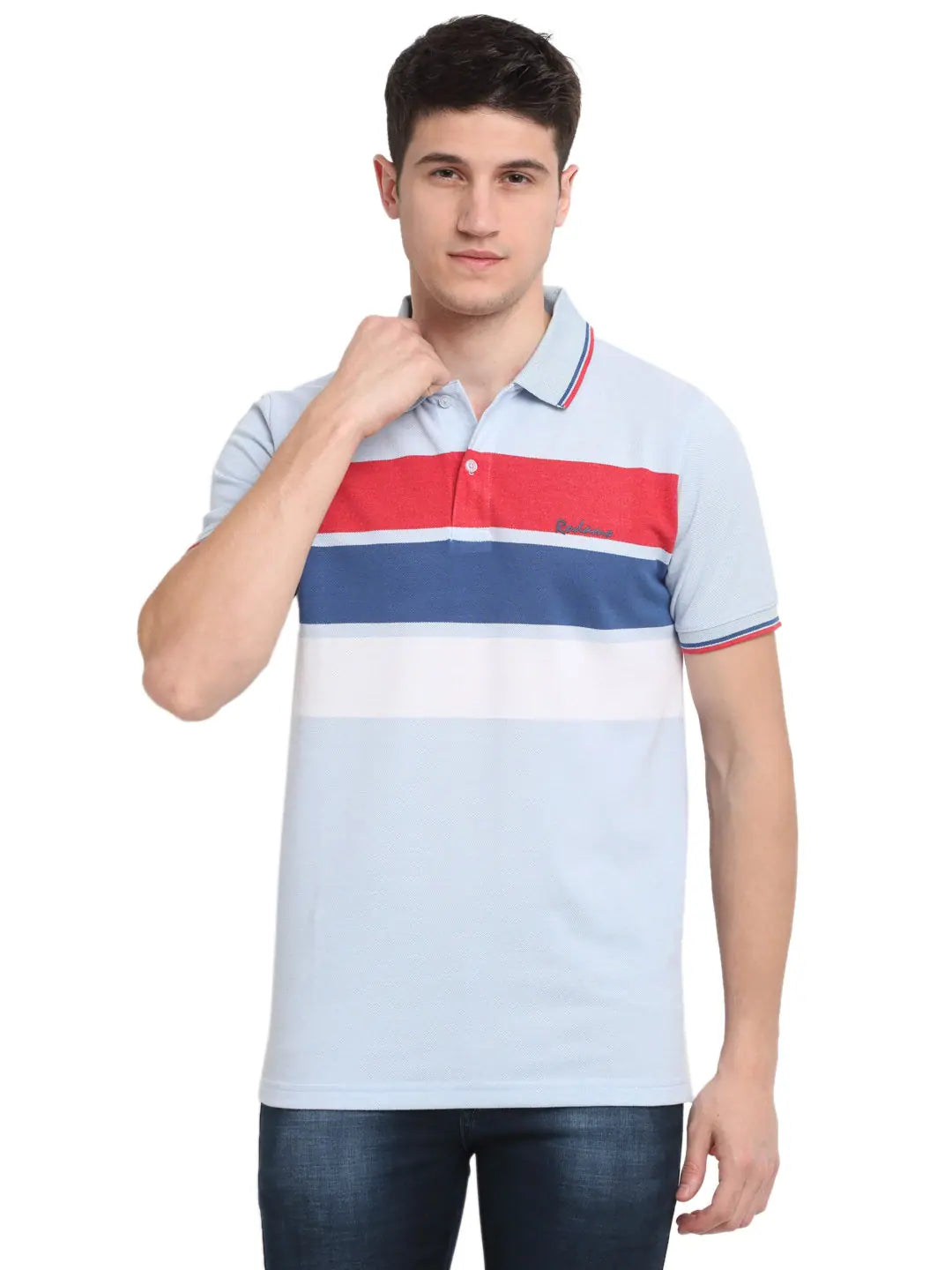 Pastel polo shirtRodamo Blue Striped Polo T-Shirts