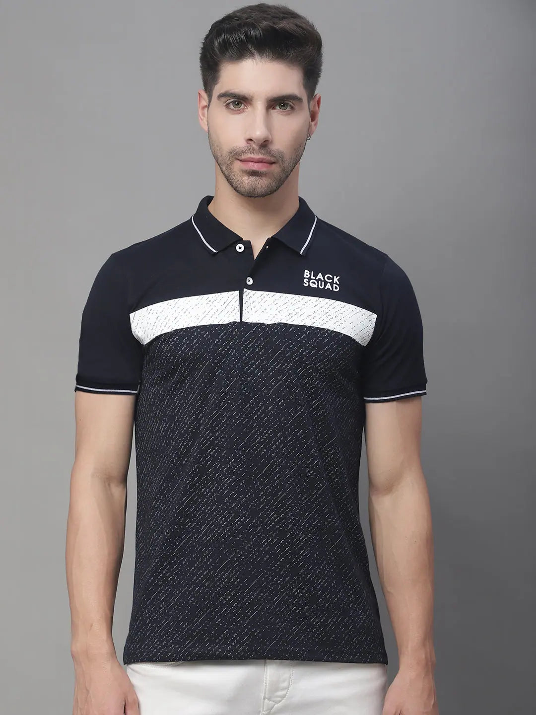 Organic polo shirtRodamo Navy Blue Polo Printed T-Shirts-112780101-L