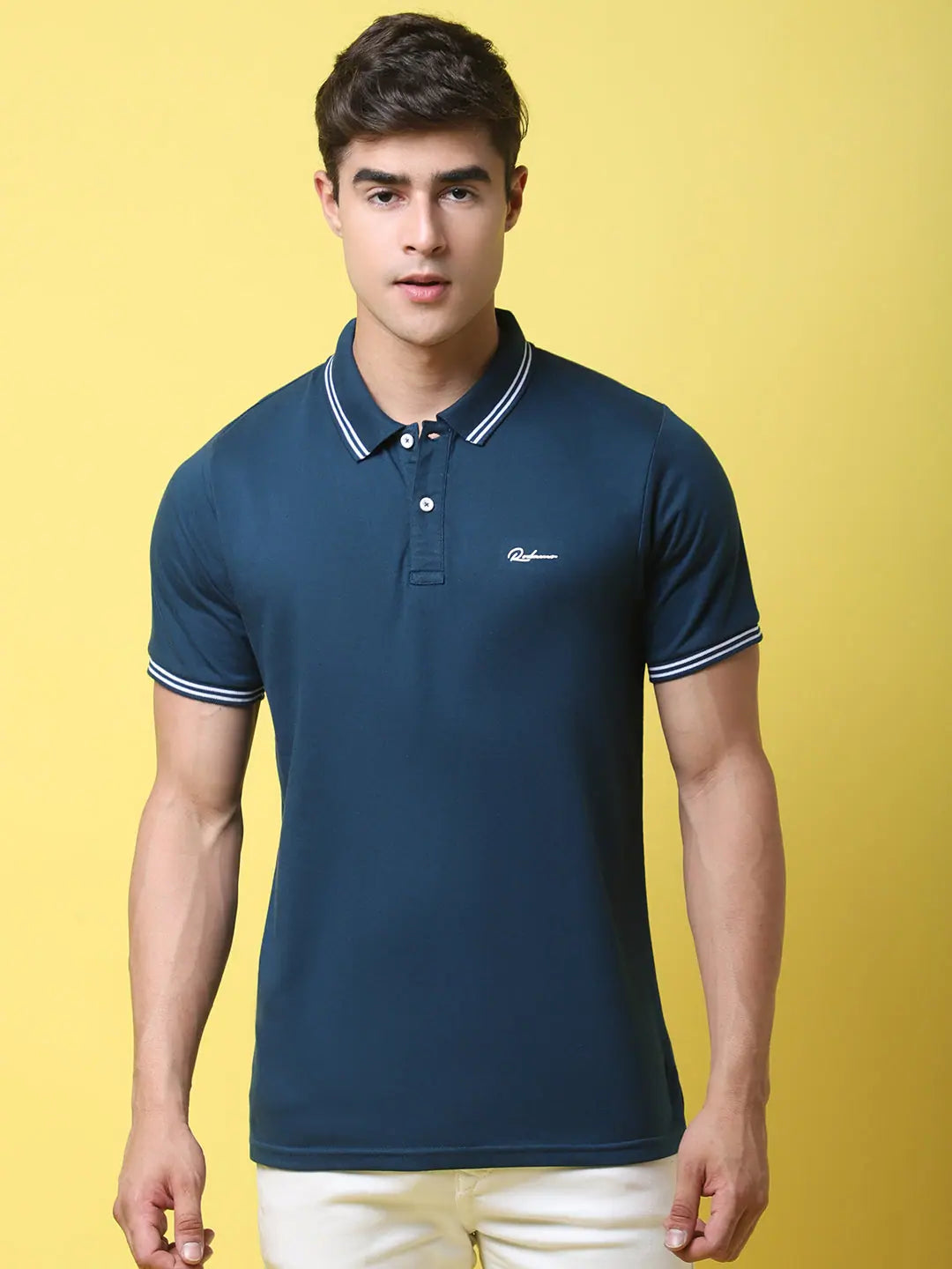 Petite polo shirtRodamo Teal Polo Printed T-Shirts-112730102-L