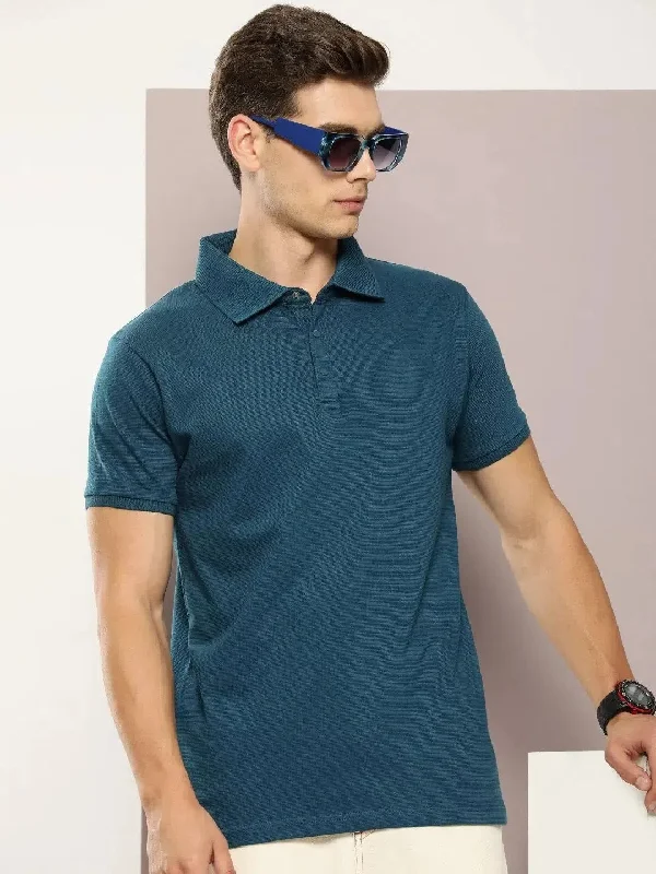 Striped polo shirtDillinger Blue Solid Regular Snap Polo T-shirt