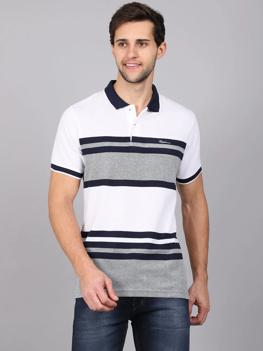 Metallic polo shirtRodamo Multi Stripes Polo T-Shirts-112290101-L