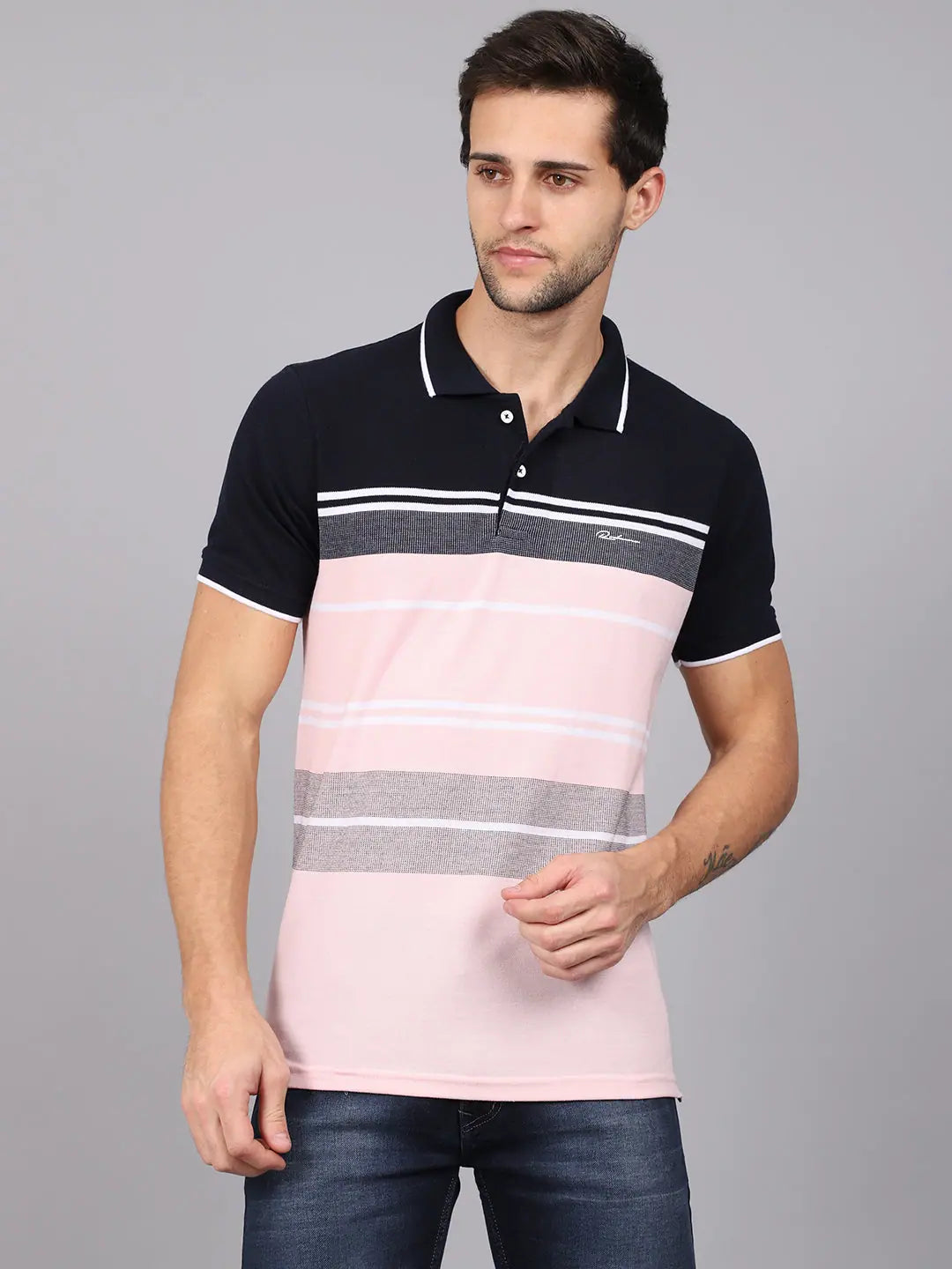 Glitter polo shirtRodamo Multi Stripes Polo T-Shirts-112350101-L