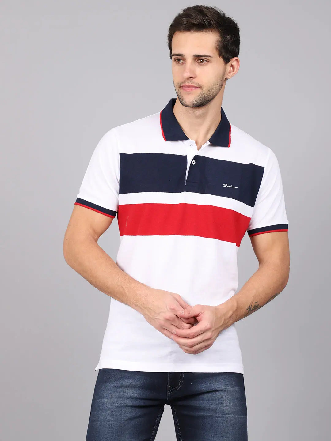 Silk polo shirtRodamo Multi Stripes Polo T-Shirts-112280101-L