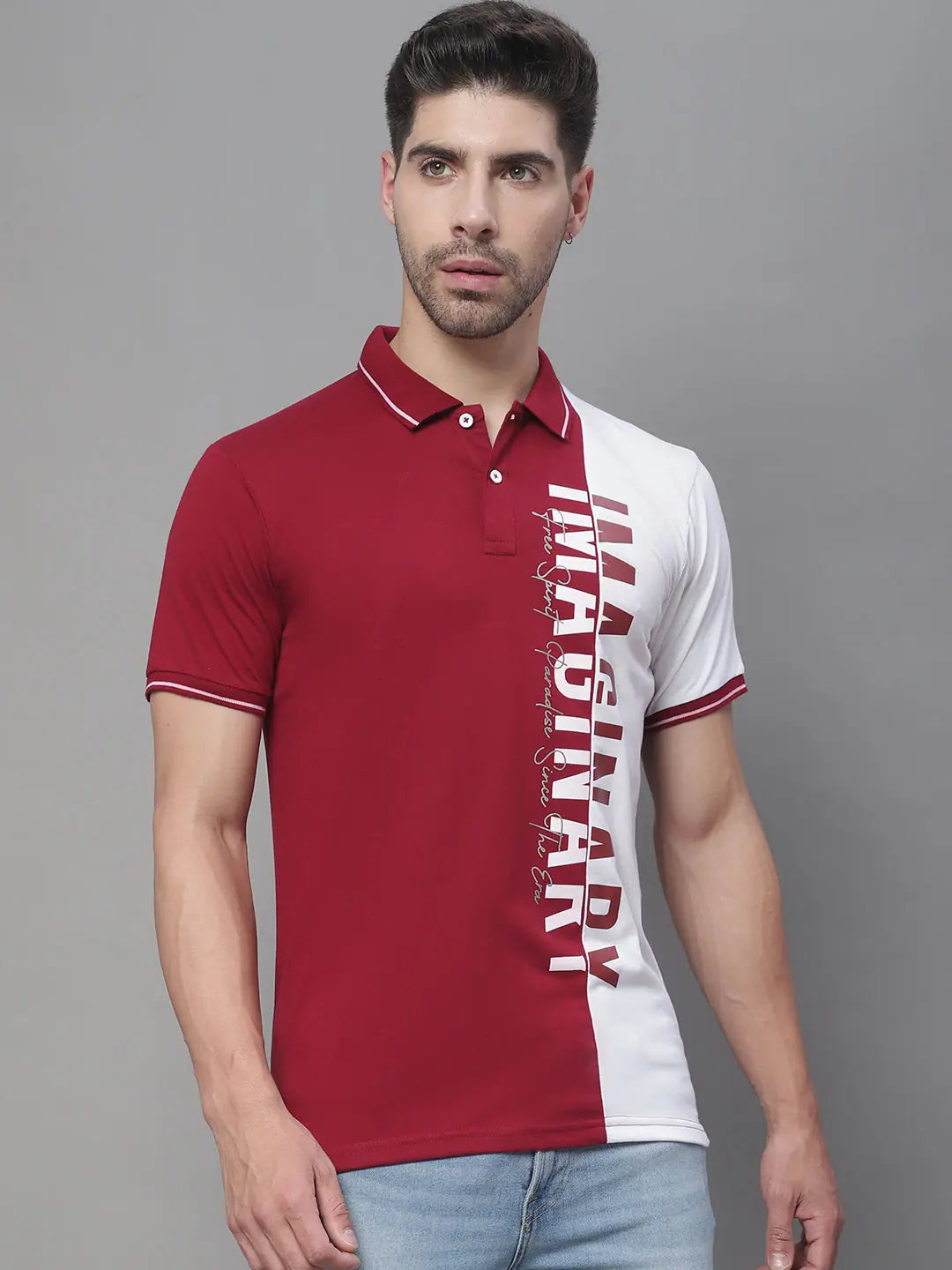 Linen polo shirtRodamo Maroon Polo Printed T-Shirts-112740101-L