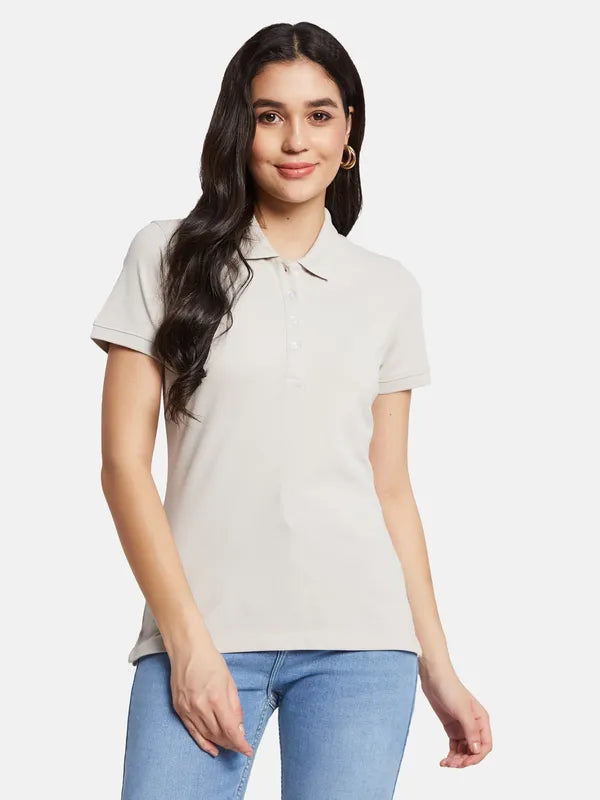 Organic polo shirtMettle Women Polo Collar Solid T-Shirt