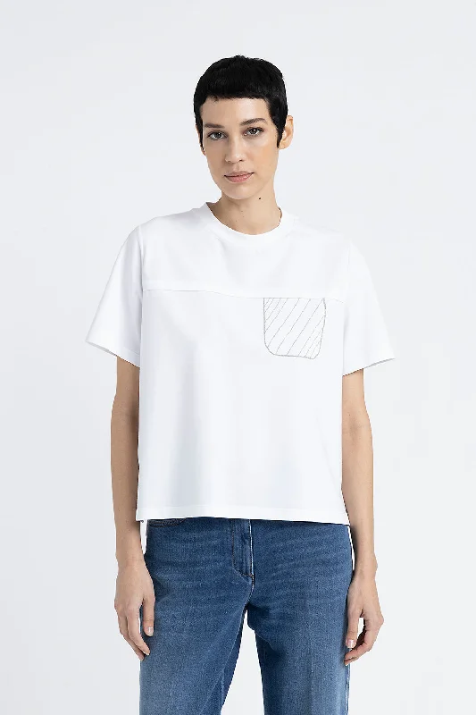 Relaxed Fit T-ShirtsCotton jersey T-shirt with embroidery