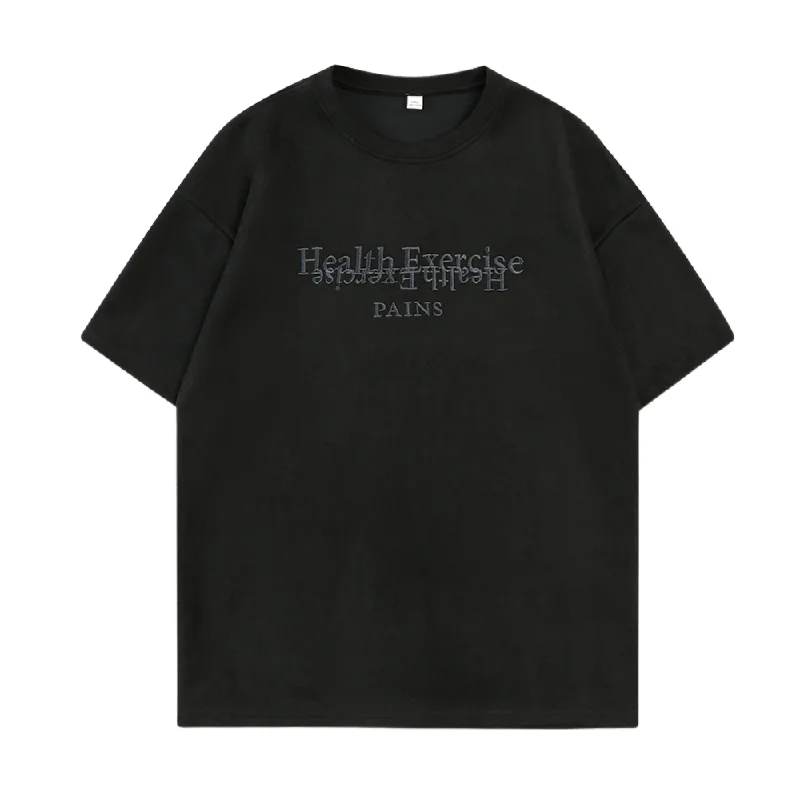 Hip-Hop T-ShirtsSuede Heavy Embroidery Suede T-Shirt