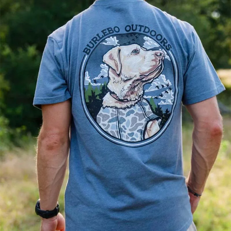 Camo Hunting Dog Short Sleeve T-ShirtCamping Short Sleeve TopsCamping Short Sleeve Tops