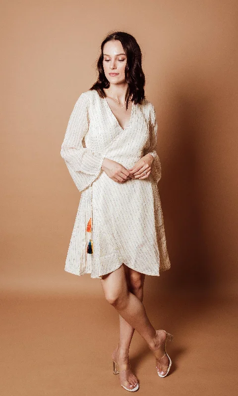 Bony White Wrap Dress