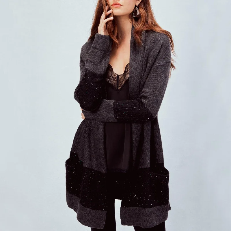 Open Cardigan (Charcoal/Black)Lace cardigan