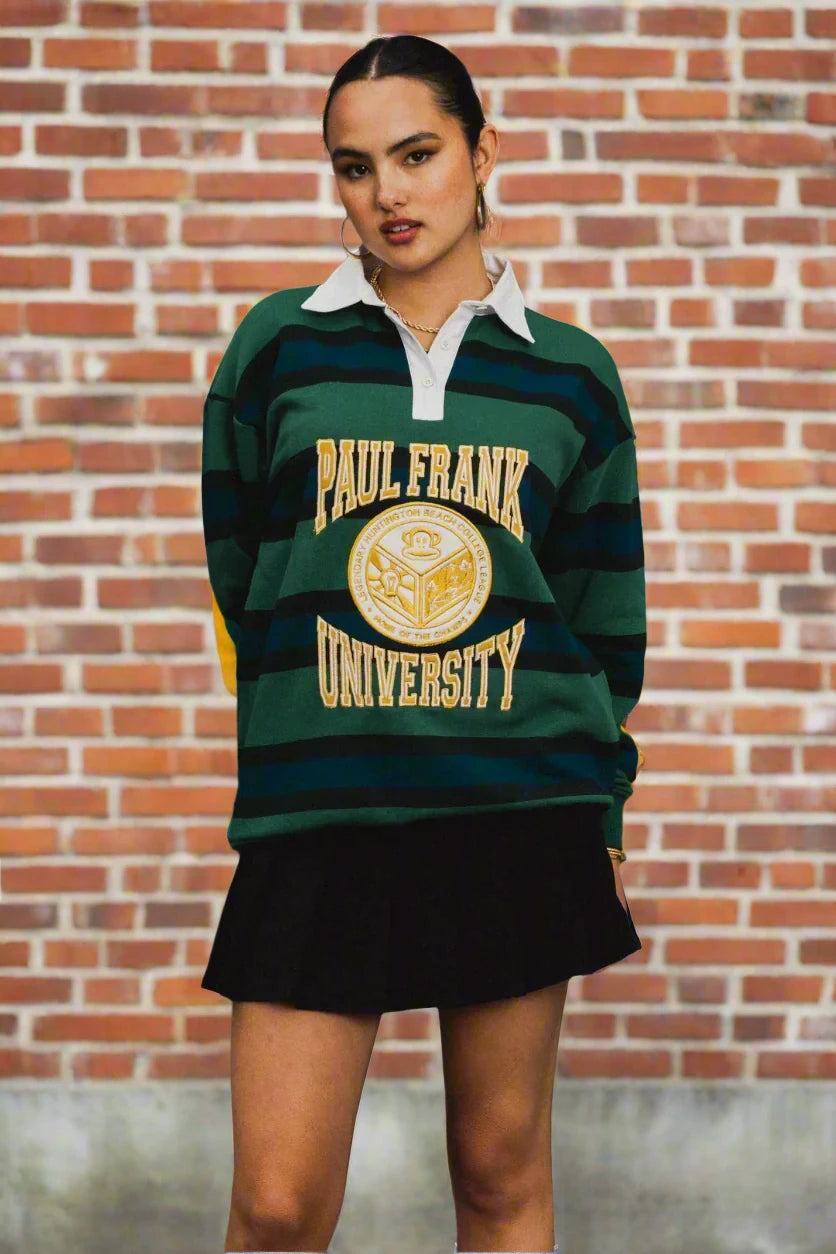 Lace-Up HoodiesPaul Frank x Daisy Street Varsity Rugby Top