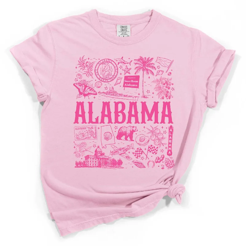 Alabama Collage Short Sleeve T-ShirtThermal Short Sleeve TopsThermal Short Sleeve Tops