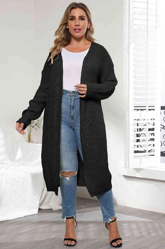 Plus Size Open Front Long Sleeve CardiganEco-friendly cardigan