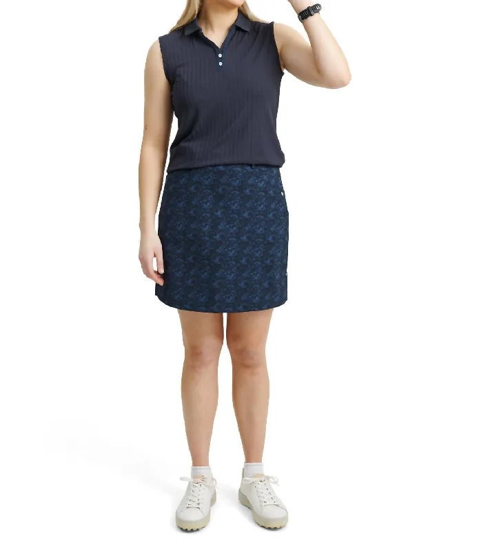 Work polo shirtWomen Pebble Sleeveless Polo In Navy