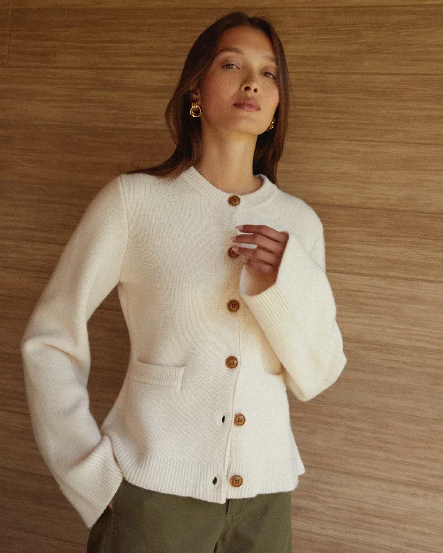 Averie Wool-Cashmere CardiganMesh cardigan