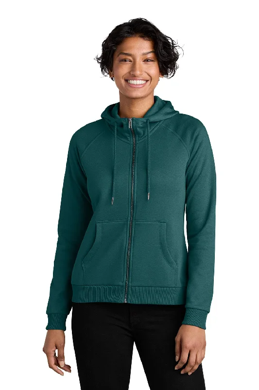 Logo HoodiesAllmade Womens CVC Fleece Full Zip Hooded Sweatshirt Hoodie w/ Pockets - Deep Sea Green - NEW