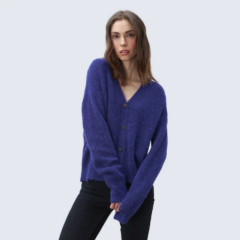 Clara Cardigan (Rich Amethyst)Shawl collar cardigan