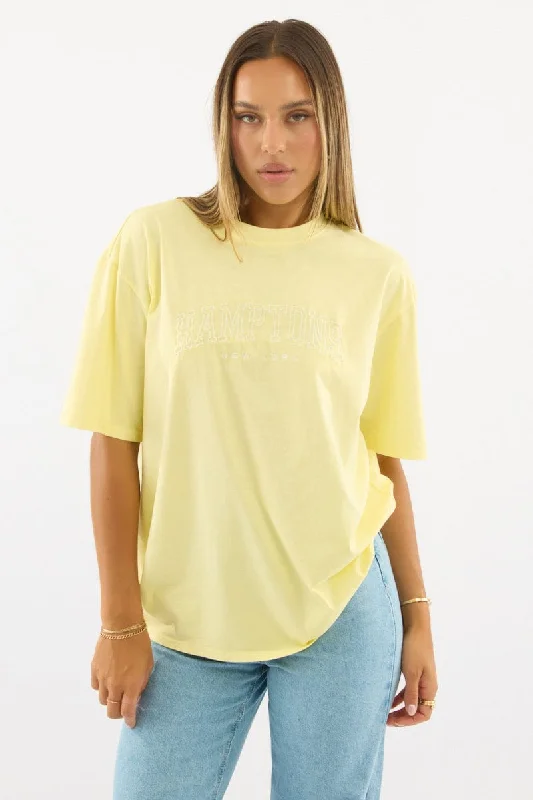 Yellow Graphic Tee Short SleeveBranded Short Sleeve TopsBranded Short Sleeve Tops