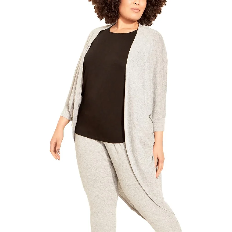 Zim & Zoe Womens Plus Knit Open Front Cardigan SweaterSheer cardigan