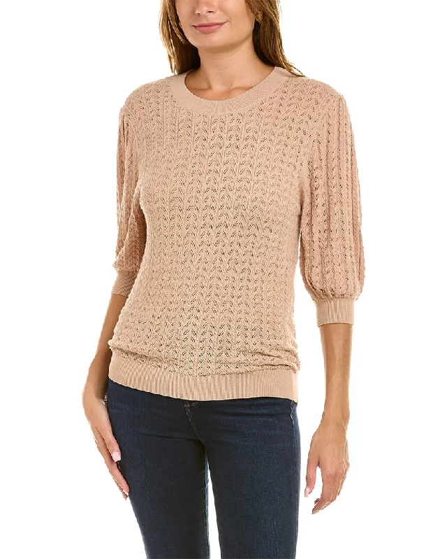 French Terry Knit TopsElie Tahari Balloon Sleeve Sweater