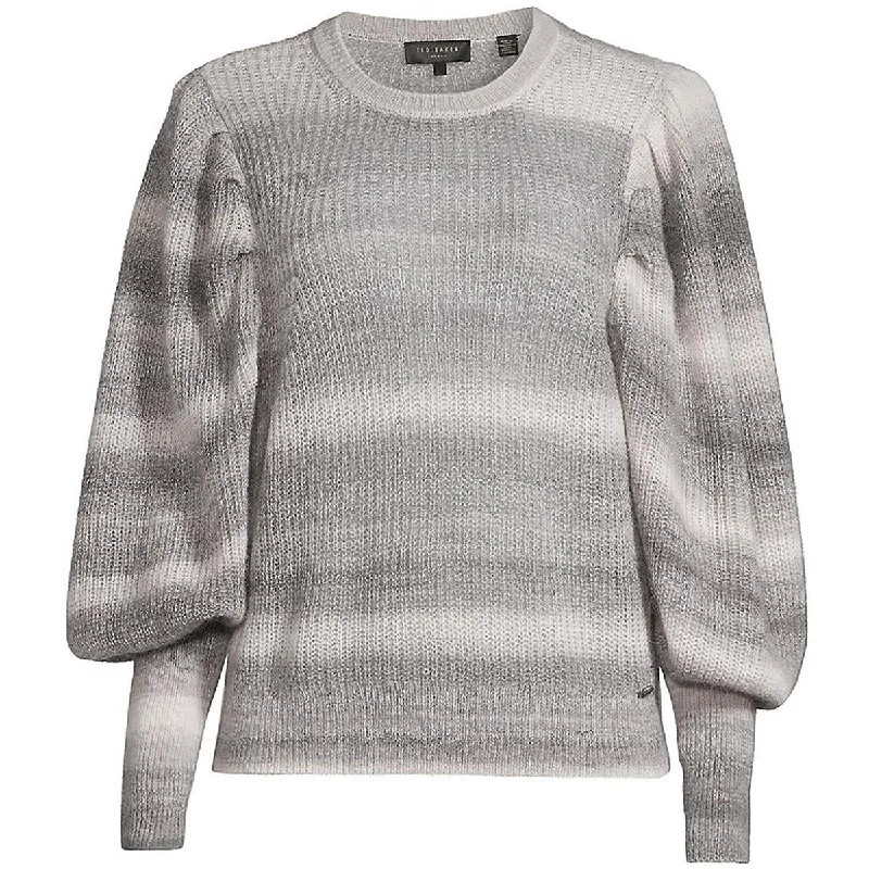 Velvet Knit TopsWomens Solid Knit Crewneck Sweater