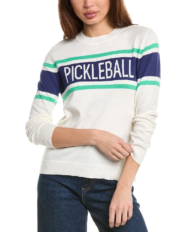 Boat Neck Knit TopsHannah Rose Pickleball Intarsia Cashmere-Blend Sweater