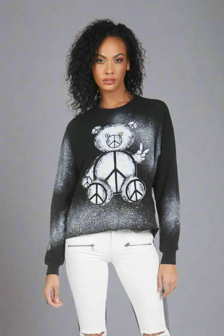 Colorblock HoodiesLauren Moshi Lee Peace Teddy Crew Sweater