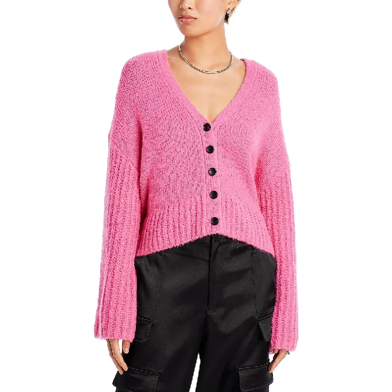 A.L.C. Womens Open Stitch Knit Cardigan SweaterTech cardigan