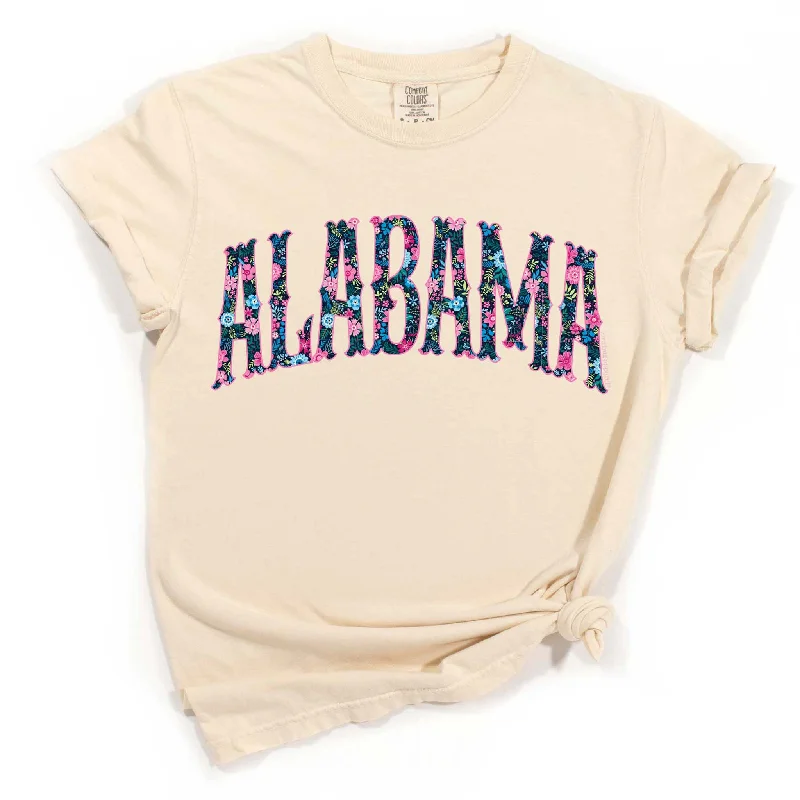 Floral Alabama Arch Short Sleeve T-ShirtScoop Neck Short Sleeve TopsScoop Neck Short Sleeve Tops