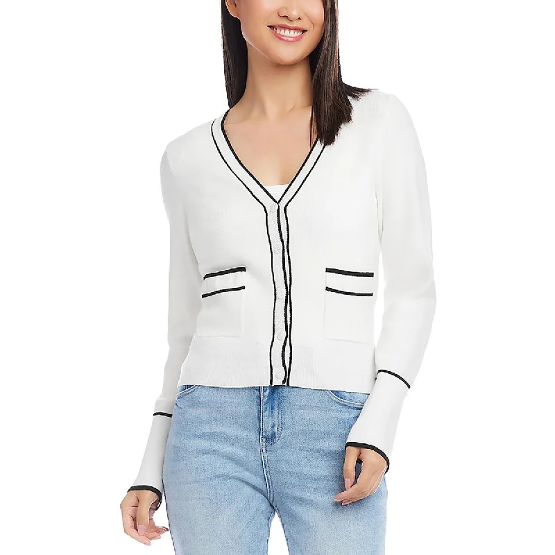 Karen Kane Womens Contrast Trim Knit Cardigan SweaterSleep cardigan