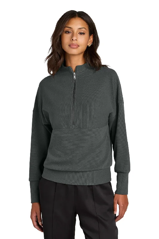 Plush HoodiesMercer+Mettle Womens Linear Texture Odor Resistant 1/4 Zip Sweatshirt - Storm Grey - NEW