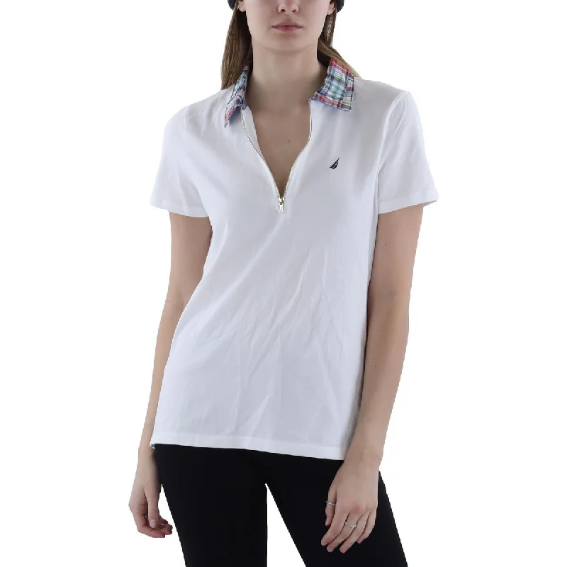 Waterproof polo shirtWomens Collar Zipper Polo Top