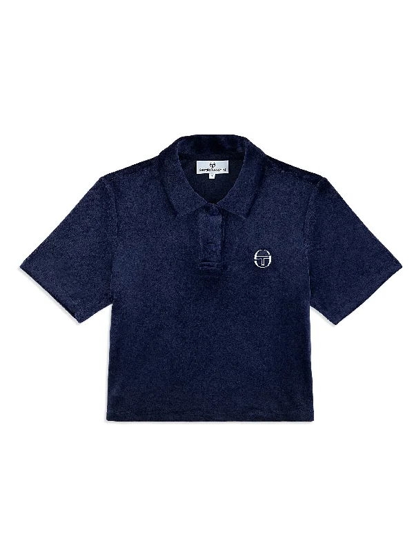 Classic polo shirtAdele Velour Polo- Maritime Blue