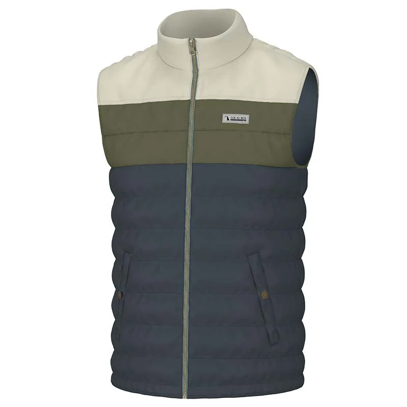 Patchwork SweatshirtsTri Color Puffer Vest