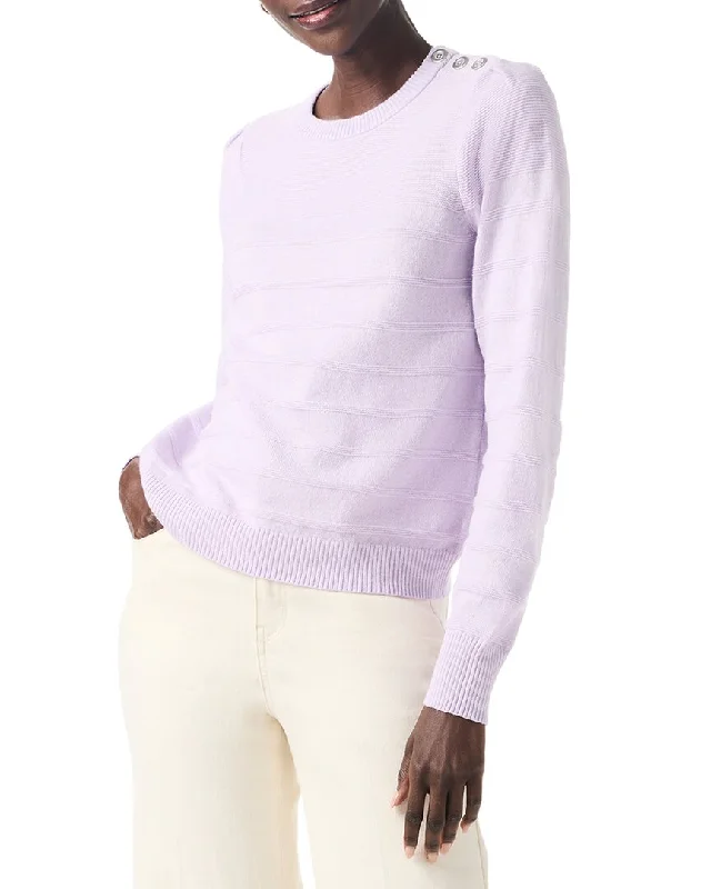 Painted Knit TopsNIC+ZOE Button Shoulder Cashmere-Blend Sweater