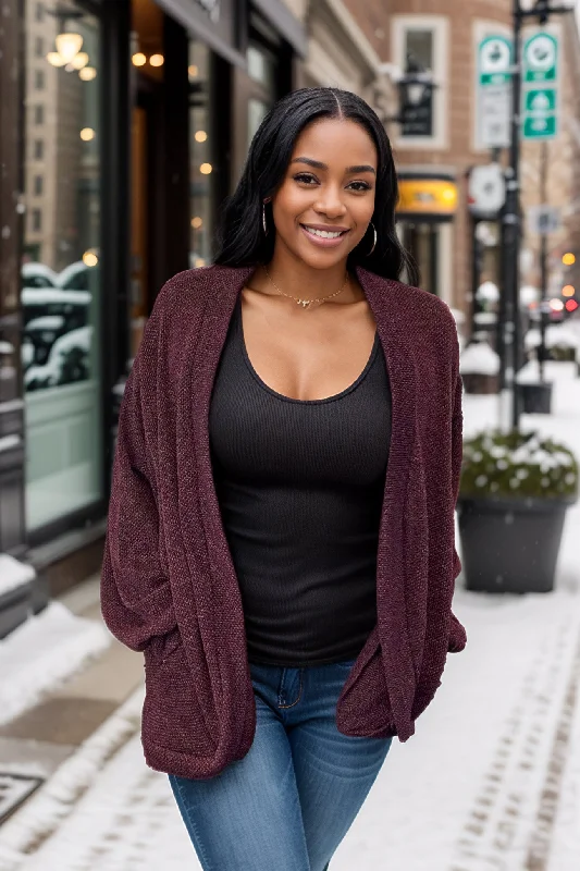 Senses of Cabernet Knit CardiganVegan cardigan