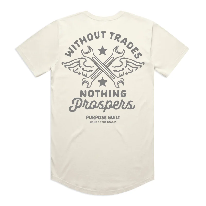 Nothing Prospers, Drop Short Sleeve Tee, EcruSilk Short Sleeve TopsSilk Short Sleeve Tops