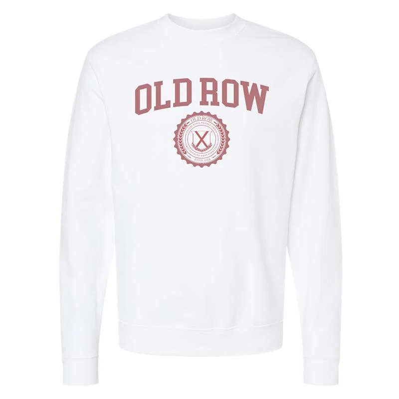 Quilted SweatshirtsCrest Badge Crewneck Sweatshirt in White