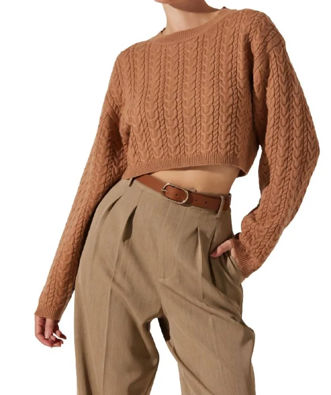 Crewneck Knit TopsJorah Sweater In Camel