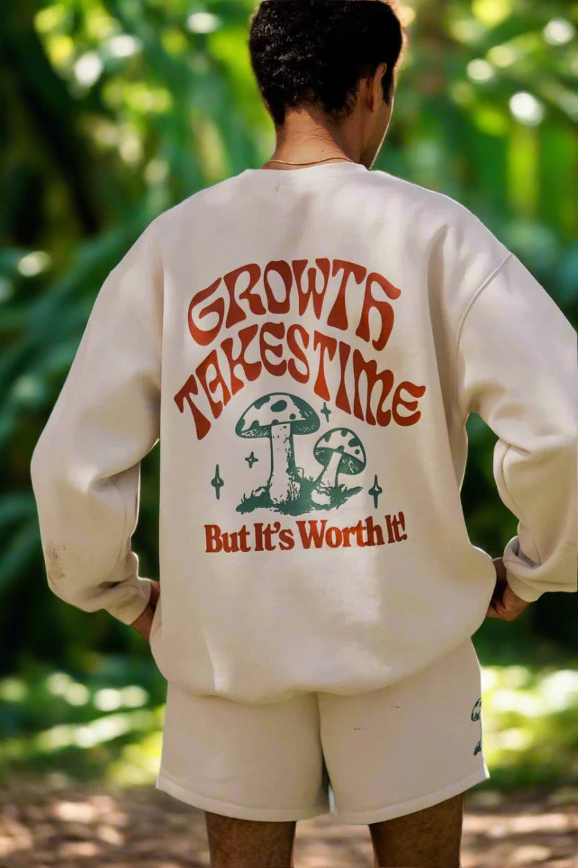 Workout SweatshirtsMayfair Growth Takes Time Crewneck Sweater as seen on Courtney Green