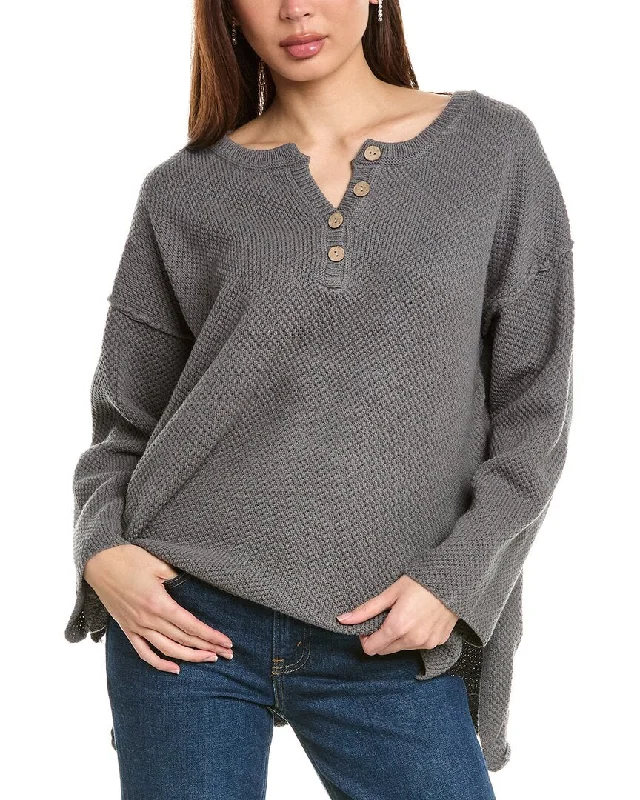 Glitter Knit TopsLabiz Henley Sweater