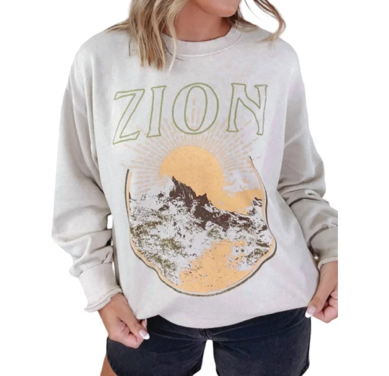 Outdoor Knit TopsZion Graphic Crewneck Sweatshirt In Taupe