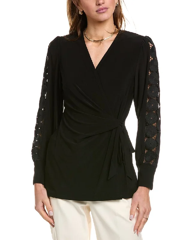 Outdoor Knit TopsAnne Klein Lace Sleeve Wrap Top