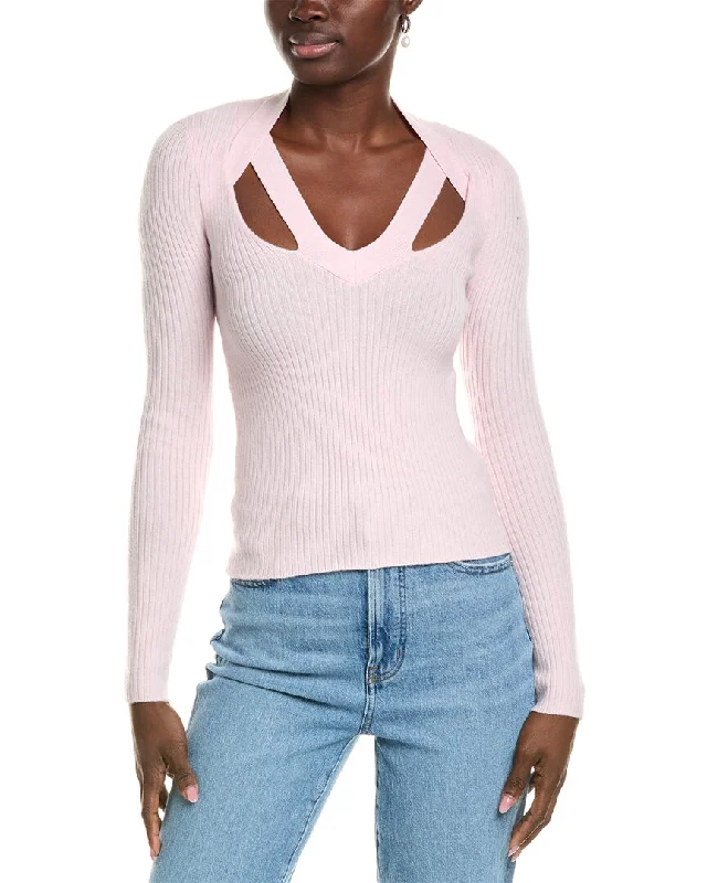 Recycled Fabric Knit Tops27 Miles Malibu womens  Braided Wool & Cashmere-Blend Sweater, xs, Pink