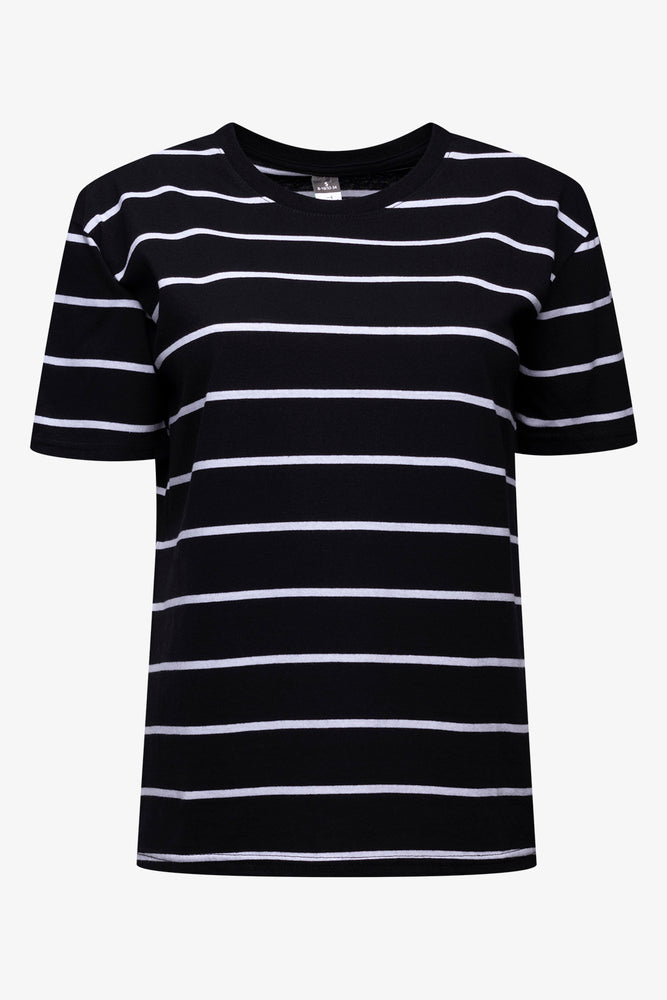 Stripe Short Sleeve T-Shirt Black And WhiteAthletic Short Sleeve TopsAthletic Short Sleeve Tops