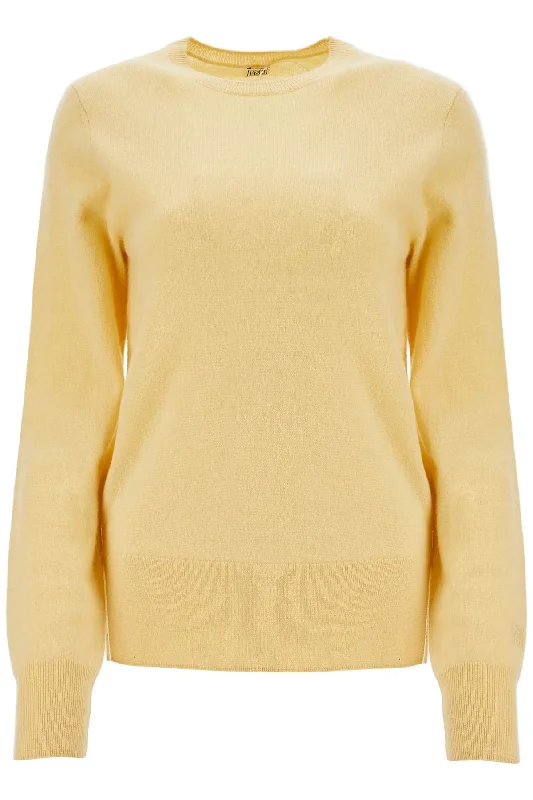 Glitter Knit TopsToteme Women's Soft yellow Cashmere Sweater Crew Neck